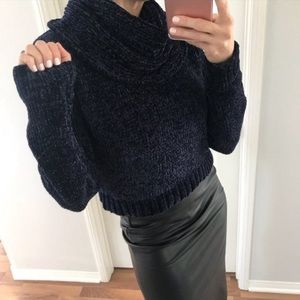 Chenille turtle neck sweater